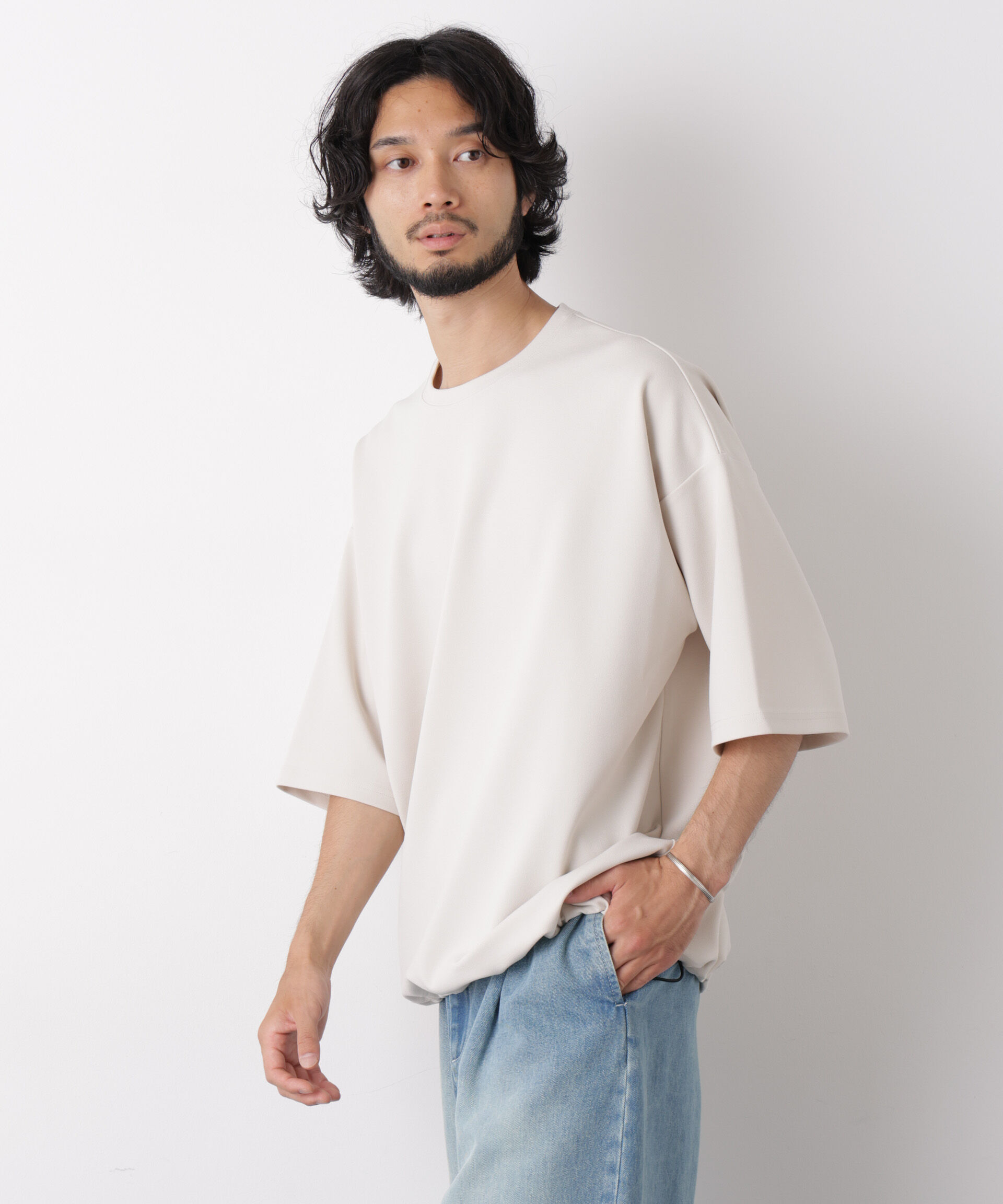 NANO universe「オーバーサイズ ブークレビッグTシャツ 半袖」|Tシャツ・カットソー|