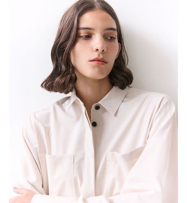 BEIGE,「APOPHY / ステッチディテールショートシャツジャケット」|シャツ・ブラウス|