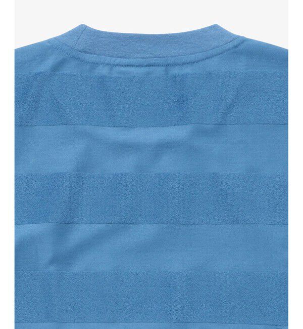 LACOSTE「オーバーサイズ パイル地切り替え同色ボーダーTシャツ」|Tシャツ・カットソー|