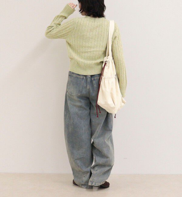 fredy emue「FR刺しゅうケーブル柄Vネックニットプルオーバー」|ニット・セーター|