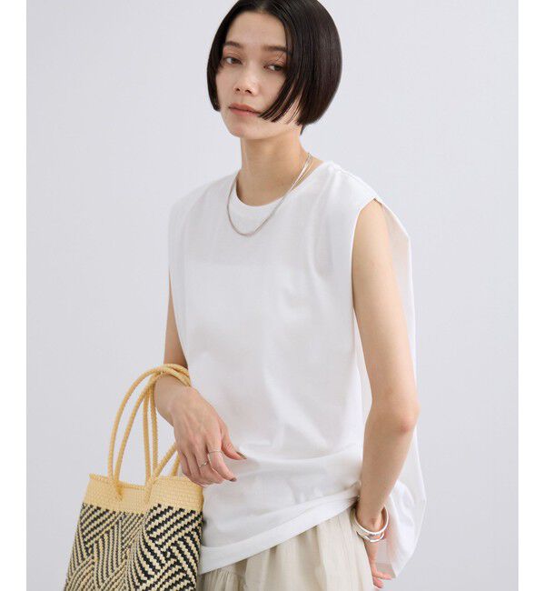 SALON adam et rope'「プリマベールショルダータックノースリーブプルオーバー / UVケア」|Tシャツ・カットソー|
