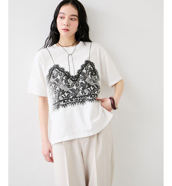 VIS「トロンプルイユプリントTシャツ」|Tシャツ・カットソー|