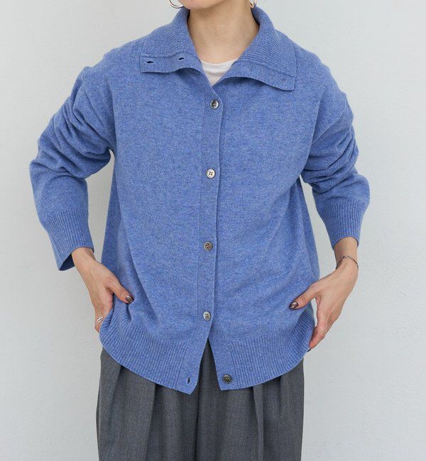  「《ウール/カシミヤ》タートルネックニットカーディガン」|カーディガン|