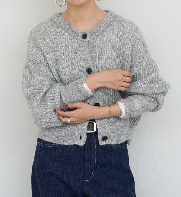  「《キッドモヘア》ラメニットカーディガン」|カーディガン|