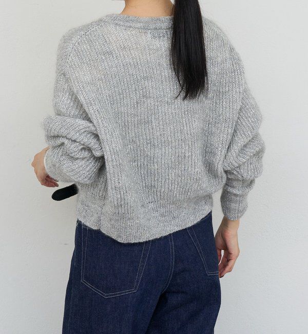  「《キッドモヘア》ラメニットカーディガン」|カーディガン|