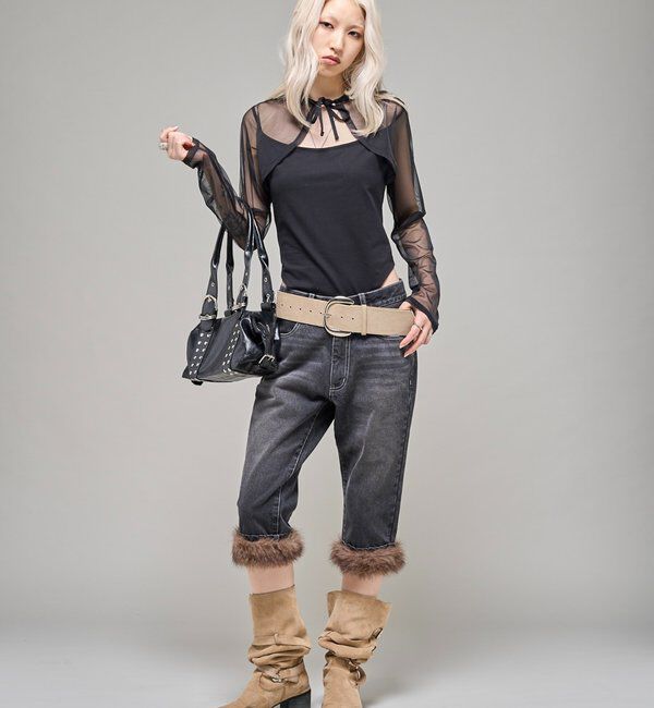  「【26AW LOOK掲載品番】2wayラギッドファーカプリ」|デニム|