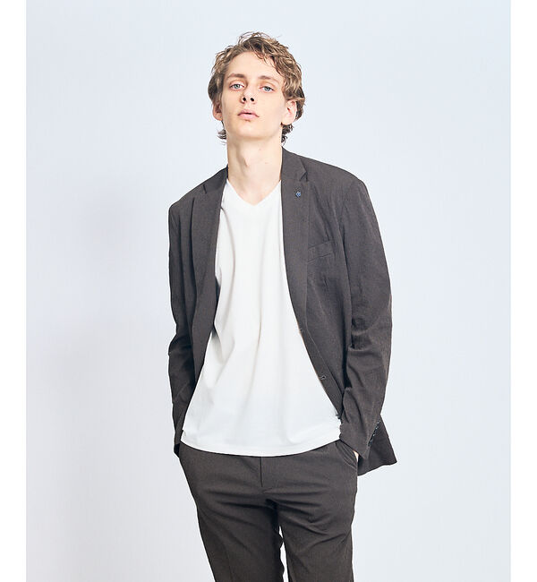 ABAHOUSE「【接触冷感/WEB限定】フリーザー VネックTシャツ /アイスピケ ストレッチ」|Tシャツ・カットソー|