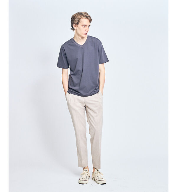 ABAHOUSE「【接触冷感/WEB限定】フリーザー VネックTシャツ /アイスピケ ストレッチ」|Tシャツ・カットソー|