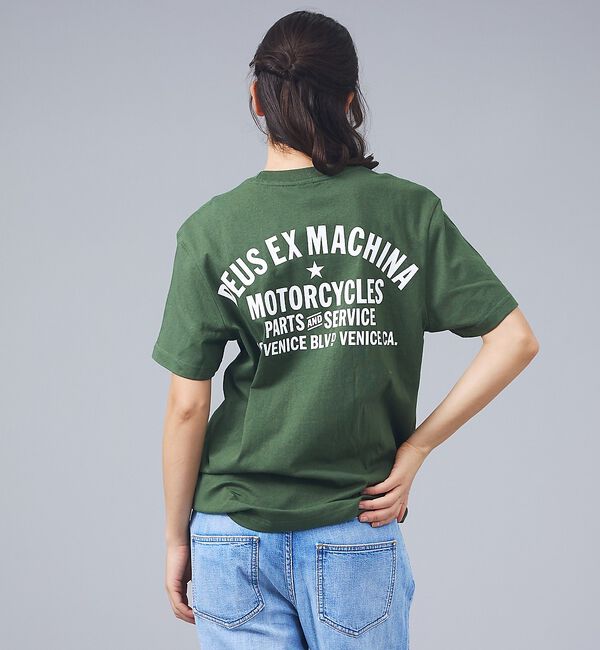 ABAHOUSE「【DEUS / デウス】VENICE ADDRESS / バックプリント 半袖T」|Tシャツ・カットソー|グリーン