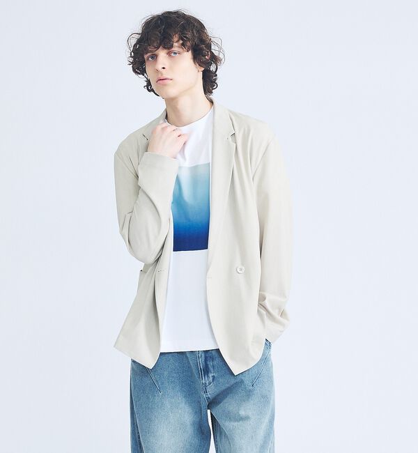 ABAHOUSE「【セットアップ対応】デニムライクツイル ダブルジャケット / ベージュ」|その他|