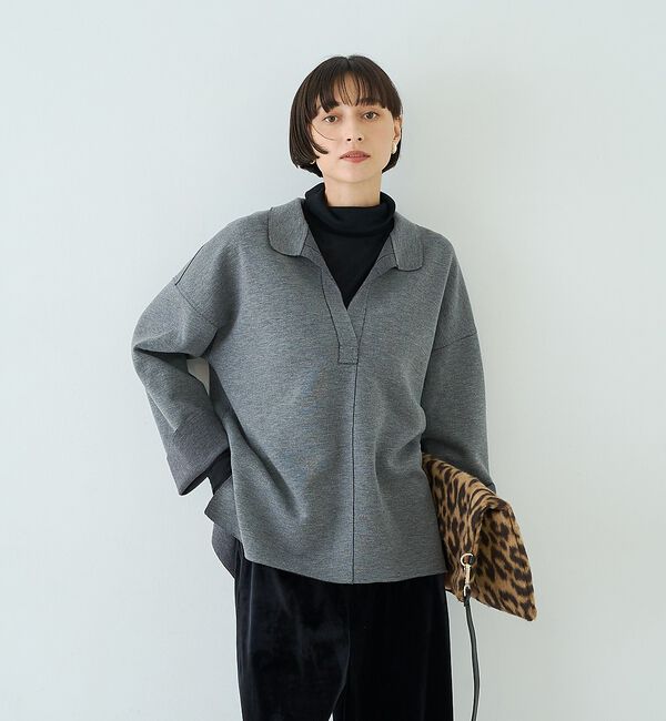 Rouge vif「前後2WAYウール釦テレコタートルカットソー」|Tシャツ・カットソー|