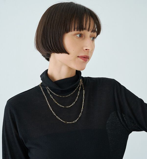 Rouge vif「前後2WAYウール釦テレコタートルカットソー」|Tシャツ・カットソー|