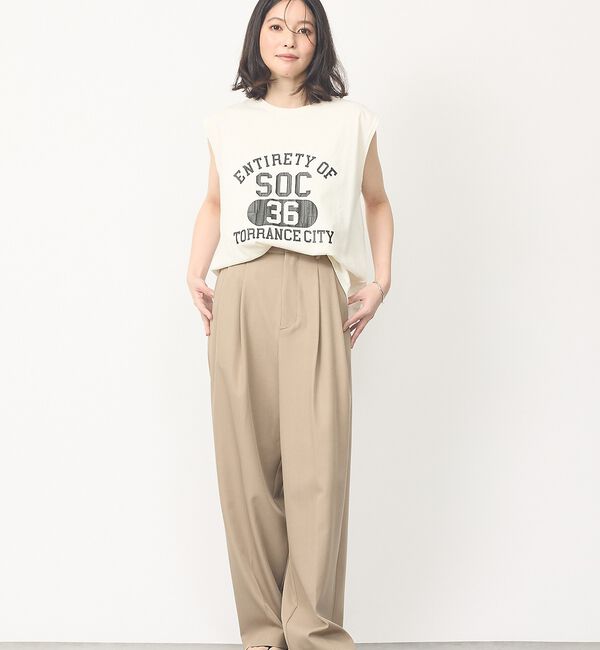 abahouse mavie「【ヴィンテージ風】ピグメントロゴノースリーブ」|Tシャツ・カットソー|