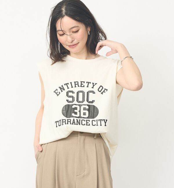 abahouse mavie「【ヴィンテージ風】ピグメントロゴノースリーブ」|Tシャツ・カットソー|