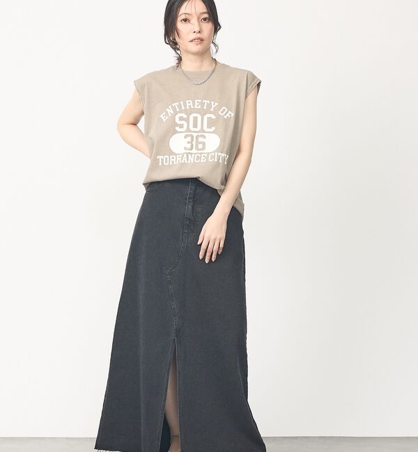 abahouse mavie「【ヴィンテージ風】ピグメントロゴノースリーブ」|Tシャツ・カットソー|