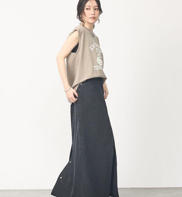 abahouse mavie「【ヴィンテージ風】ピグメントロゴノースリーブ」|Tシャツ・カットソー|