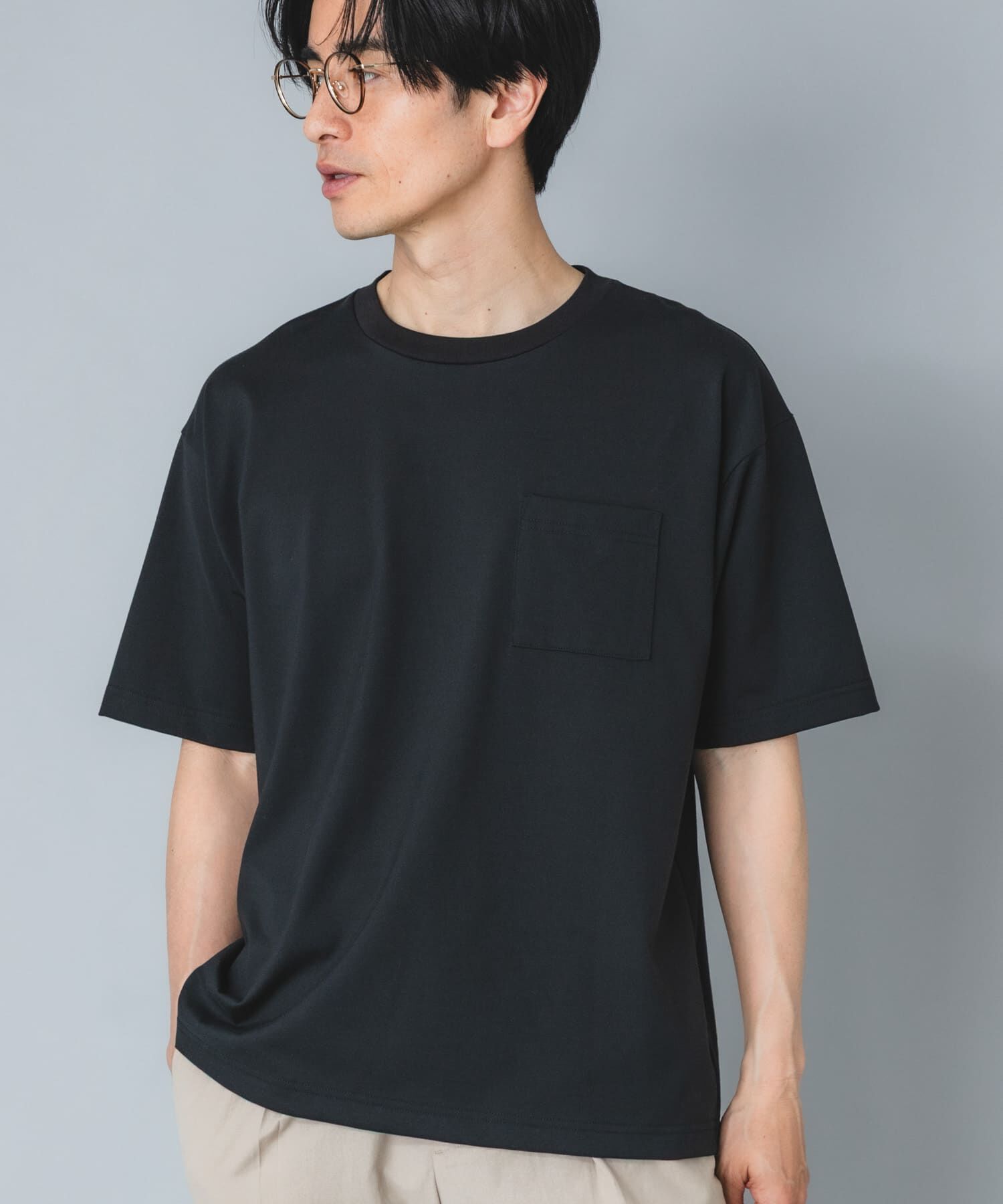 URBAN RESEARCH ROSSO「『接触冷感/吸水速乾/UVｶｯﾄ』ﾊｲｸｵﾘﾃｨﾘﾗｯｸｽﾌｨｯﾄTｼｬ  」|Tシャツ・カットソー|ブラック