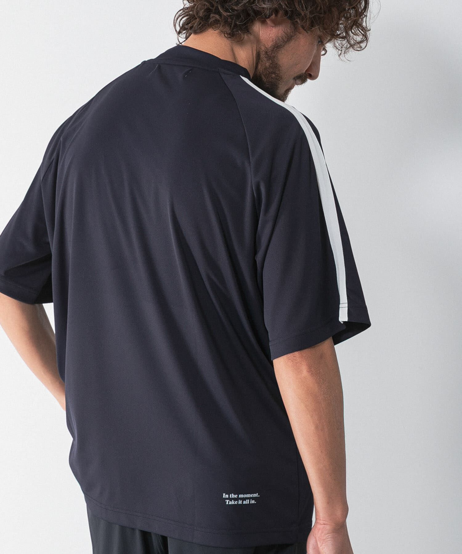 Sonny Label 「OOPS　吸水速乾ラインモックネックTシャツ」|Tシャツ・カットソー|