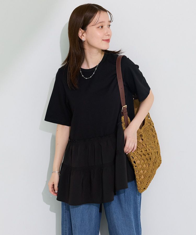 Green Parks「裾ドッキングプルオーバー」|Tシャツ・カットソー|Black