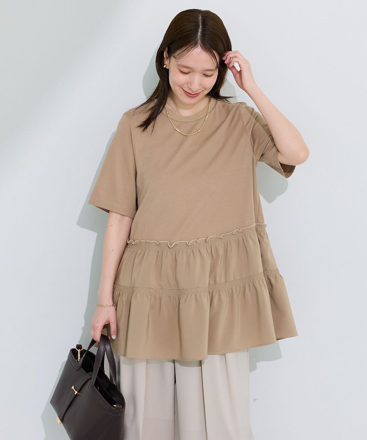 Green Parks「裾ドッキングプルオーバー」|Tシャツ・カットソー|Beige