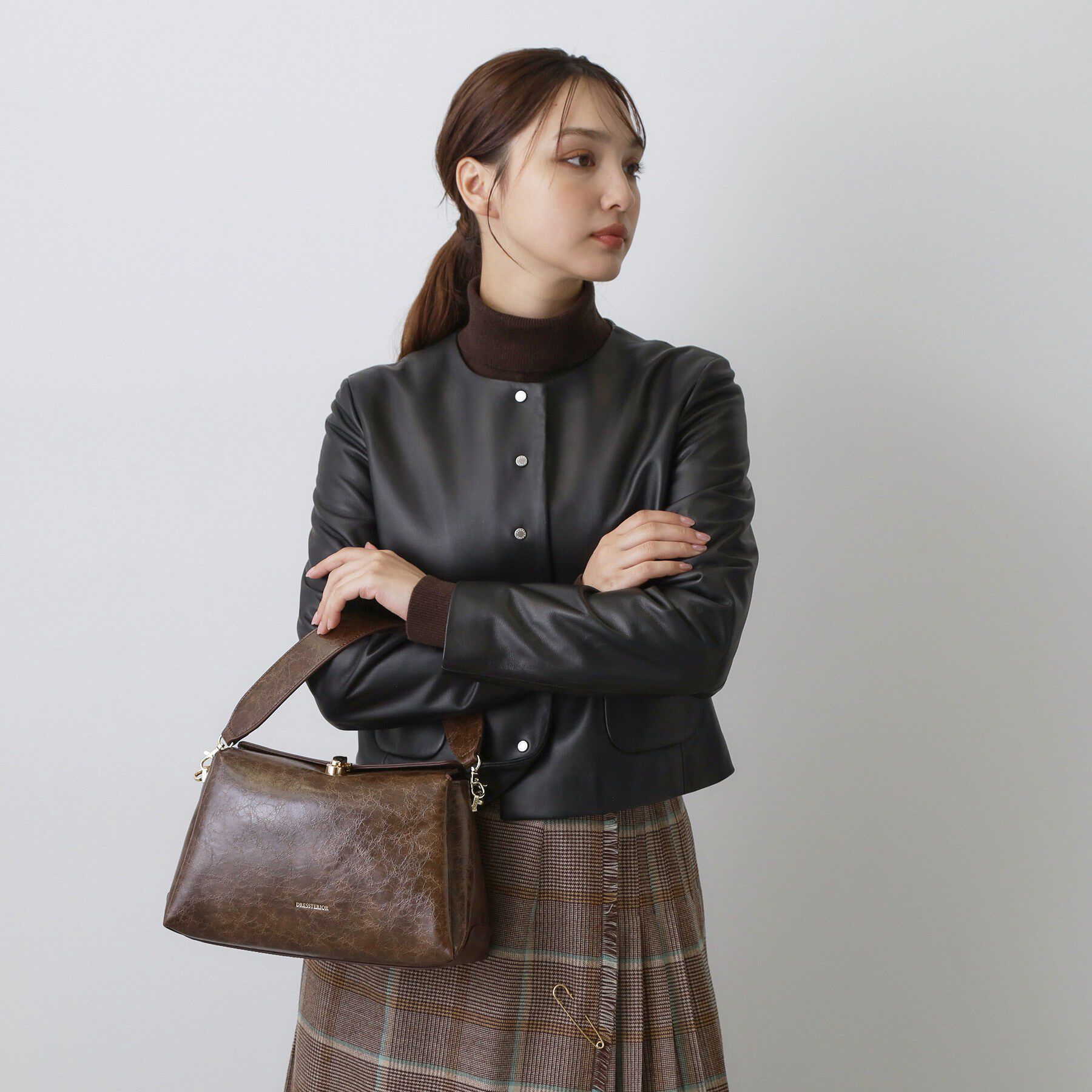 DRESSTERIOR「【2WAY】クラッシュレザー調バッグ」|ショルダー・メッセンジャー|