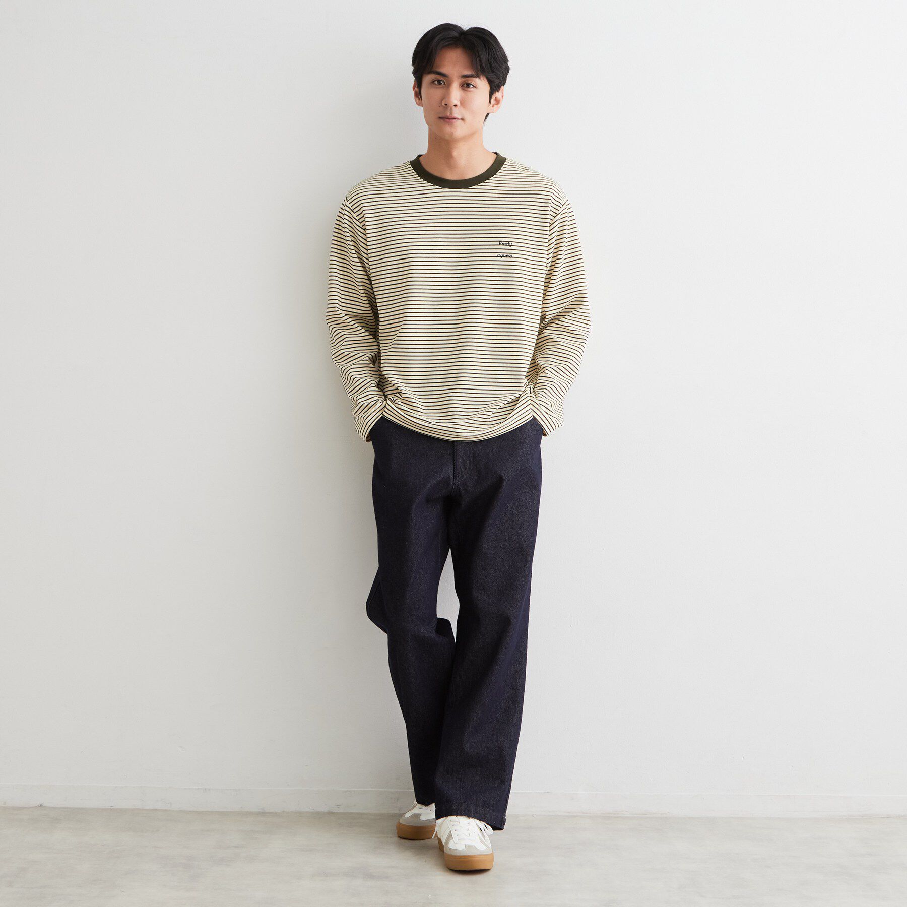 THE SHOP TK「【洗濯機OK】リップルボーダー長袖Tシャツ」|Tシャツ・カットソー|