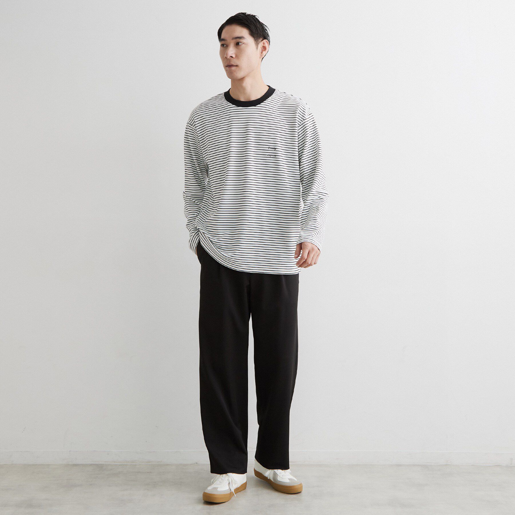 THE SHOP TK「【洗濯機OK】リップルボーダー長袖Tシャツ」|Tシャツ・カットソー|