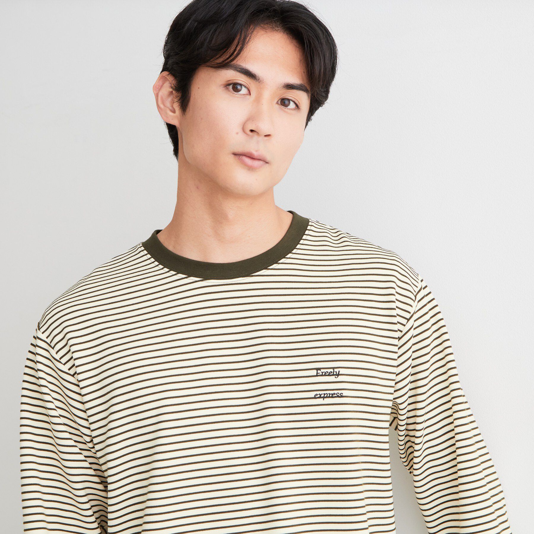 THE SHOP TK「【洗濯機OK】リップルボーダー長袖Tシャツ」|Tシャツ・カットソー|