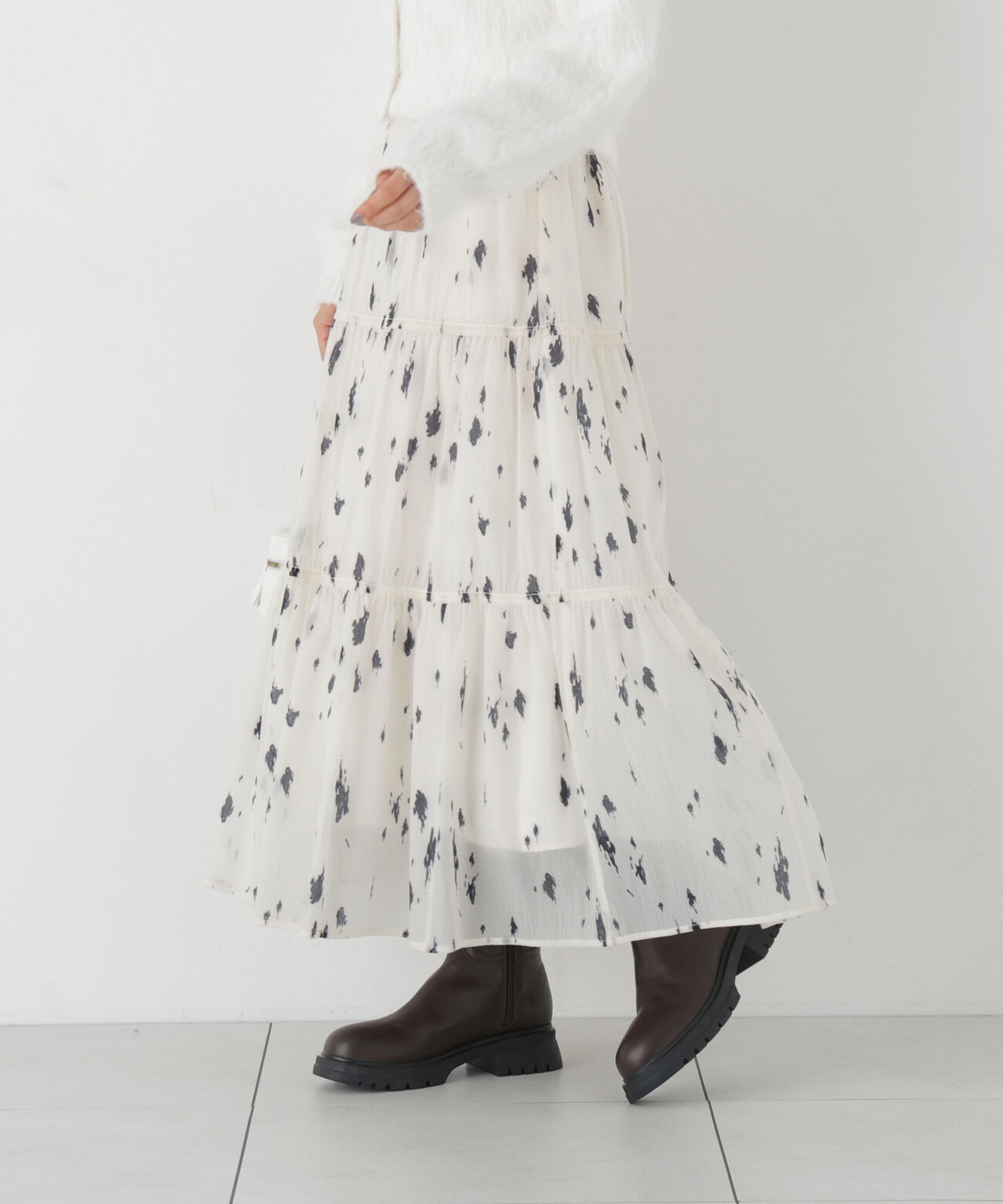 PROPORTION BODY DRESSING「楊柳加工ティアードスカート」|スカート|