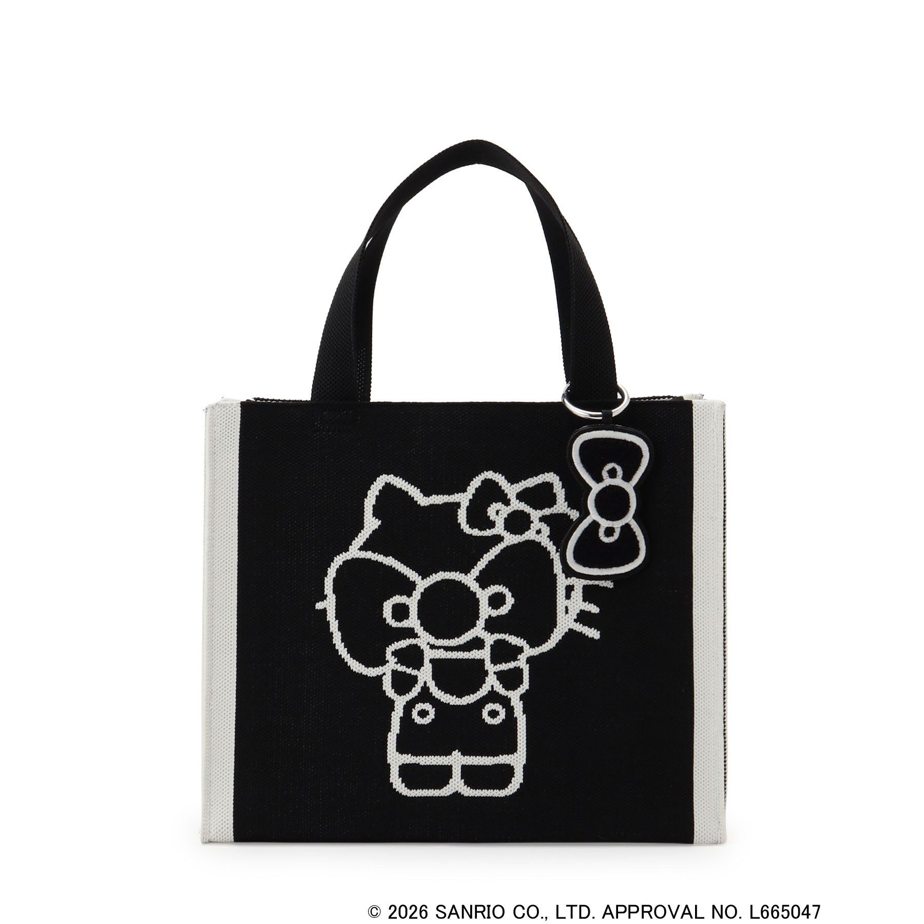 SHOO･LA･RUE「【HELLO KITTY コラボ】バイカラーニットトート」|トートバッグ|ブラック(019)