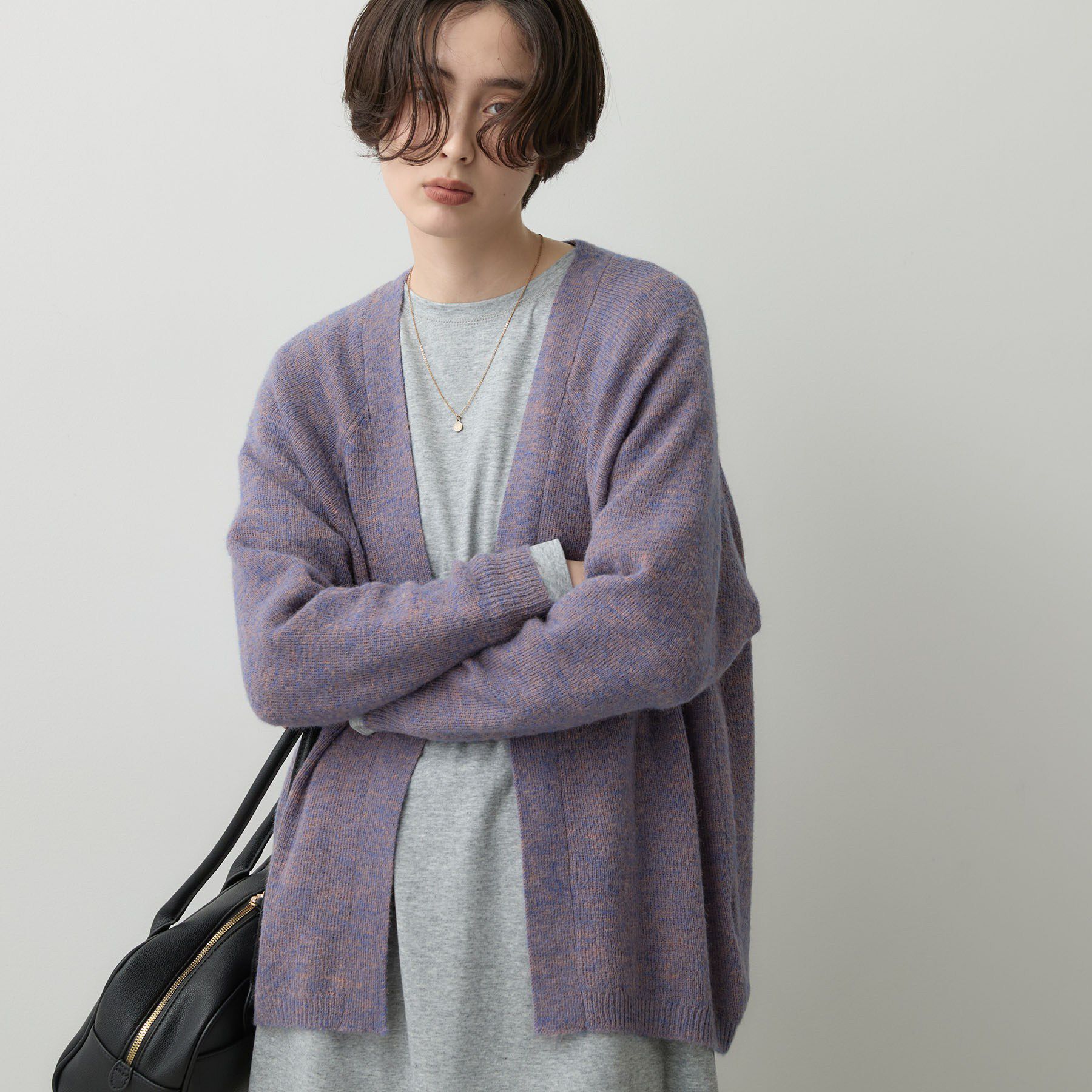 Dessin「【洗える】モヘアブレンドニット ボタンレスカーディガン」|カーディガン|