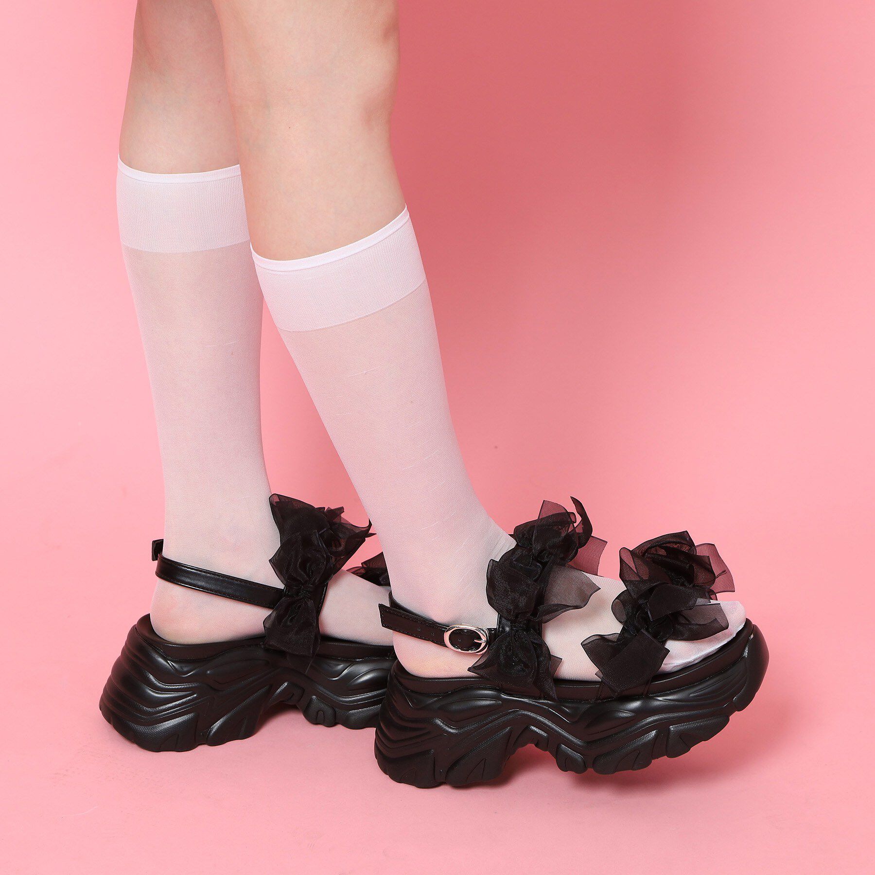 csT&P「厚底シアーリボン軽量サンダル」|サンダル|
