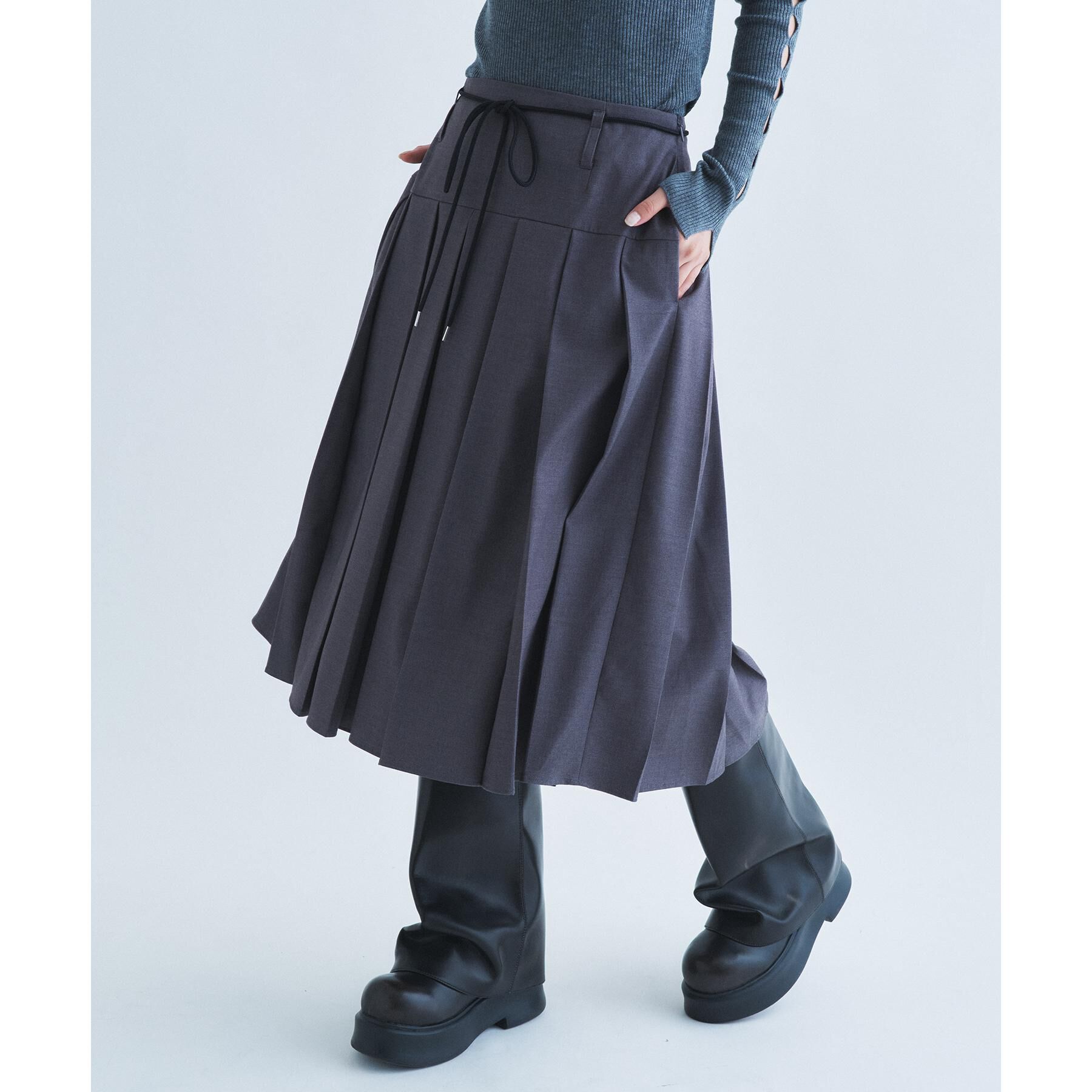 CODE A「soft pleated midi skirt」|スカート|