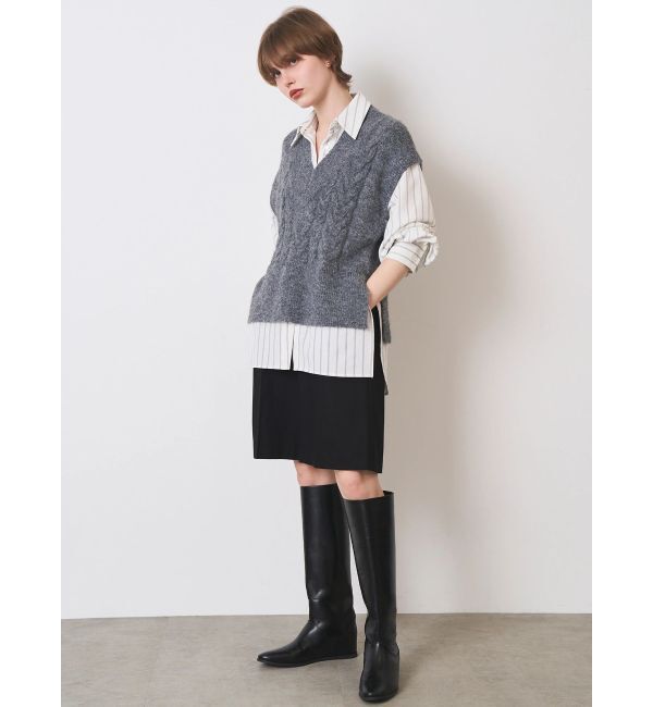 ELENDEEK「CABLE VEST DOCKING SH」|シャツ・ブラウス|