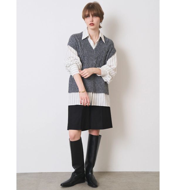 ELENDEEK「CABLE VEST DOCKING SH」|シャツ・ブラウス|