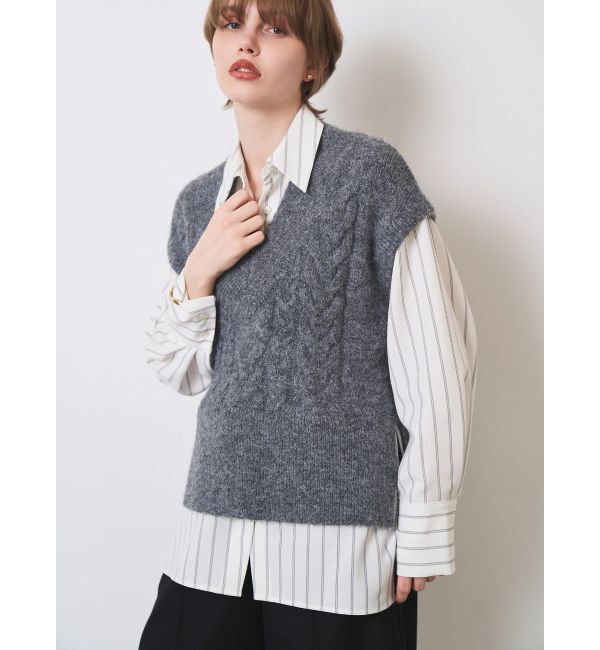 ELENDEEK「CABLE VEST DOCKING SH」|シャツ・ブラウス|
