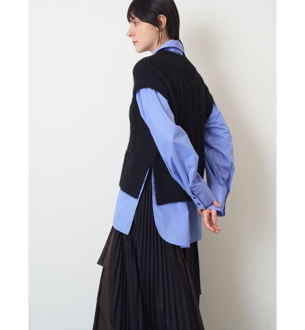 ELENDEEK「CABLE VEST DOCKING SH」|シャツ・ブラウス|