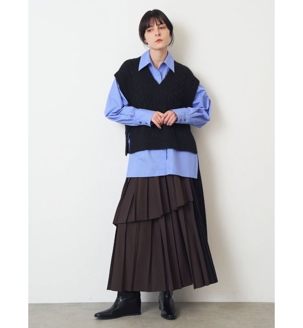 ELENDEEK「CABLE VEST DOCKING SH」|シャツ・ブラウス|