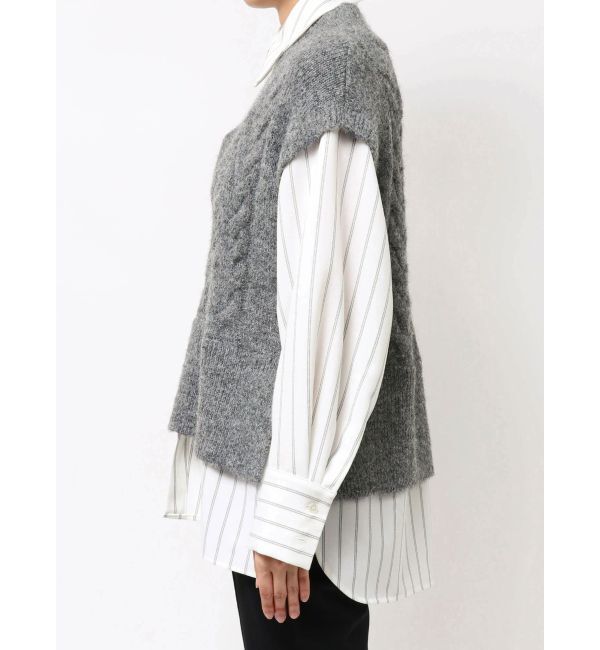 ELENDEEK「CABLE VEST DOCKING SH」|シャツ・ブラウス|