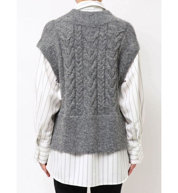 ELENDEEK「CABLE VEST DOCKING SH」|シャツ・ブラウス|