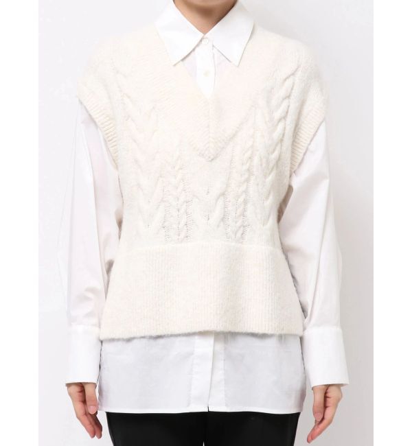 ELENDEEK「CABLE VEST DOCKING SH」|シャツ・ブラウス|