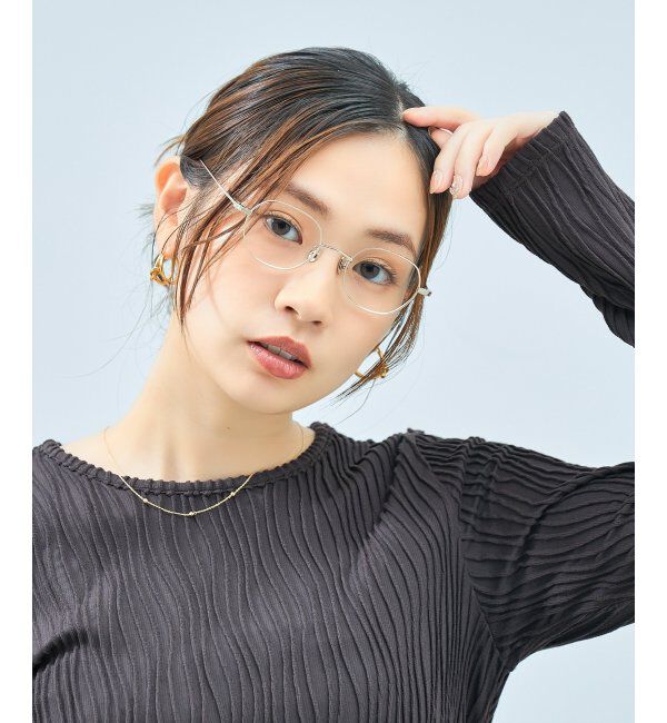  「Zoff｜UNITED ARROWS メガネ | [Stylish] チタン 伊達メガネ ユナイテッドアローズ   レンズ交換券付」|メガネ|ゴールド