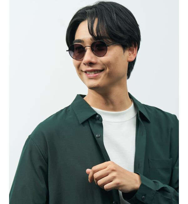  「ボストン型 サングラス | 丸型 メタル カラーレンズ おしゃれ 紫外線対策 UVカット TREND SUNGLASSES」|サングラス|