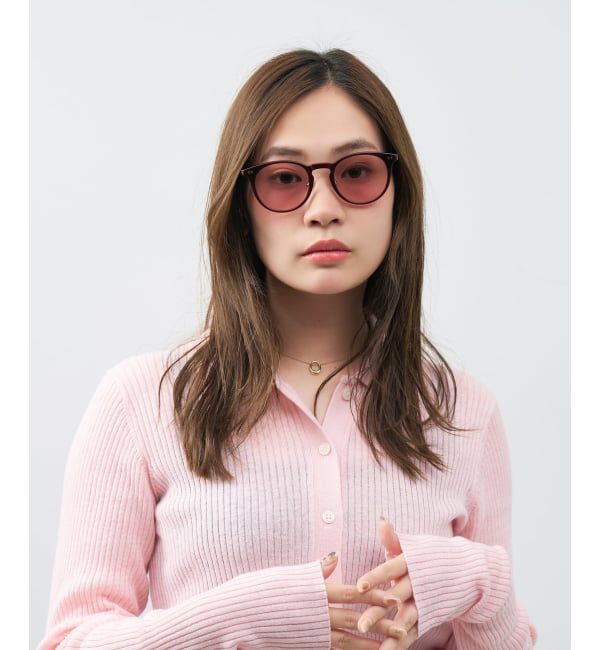  「ボストン型 サングラス | カラーレンズ 太縁フレーム おしゃれ 紫外線対策 UVカット TREND SUNGLASSES」|サングラス|ブラウン1