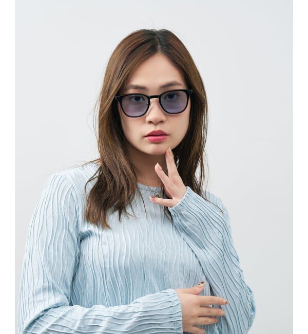  「ウェリントン型 サングラス | カラーレンズ 太縁フレーム おしゃれ 紫外線対策 UVカット TREND SUNGLASSES」|サングラス|ブラック