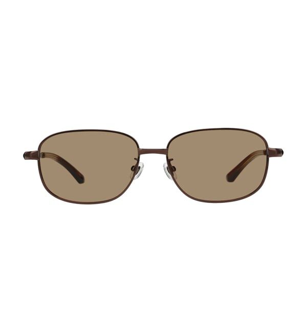  「SUNGLASSES COLLECTION ウェリントン型 サングラス | 軽量 メタル カラーレンズ 紫外線対策 UVカット     」|サングラス|薄ブラウン