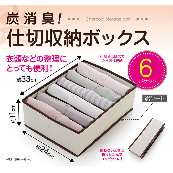 BACKYARD FAMILY「仕切り 収納 6ポケット 通販 衣類収納 ケース 仕切り付き収納ケース 仕切りケース」|その他|