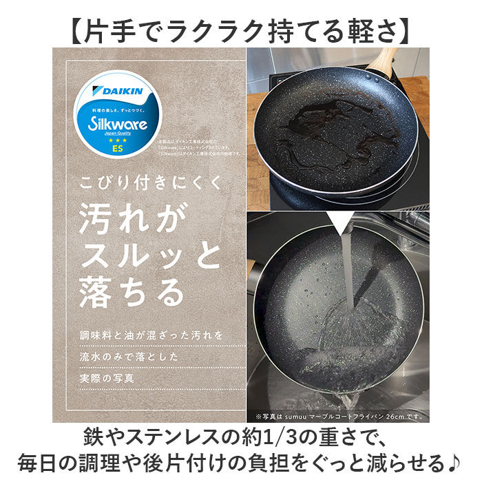 BACKYARD FAMILY「フライパンマーブルコート 24cm 通販 軽量 浅め 浅型 IH ih 兼用 一人 １人」|食器・キッチングッズ|