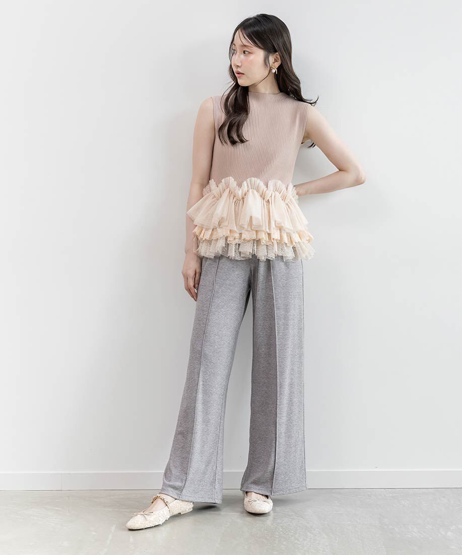  「ビジューストラップバレエシューズ」|パンプス|