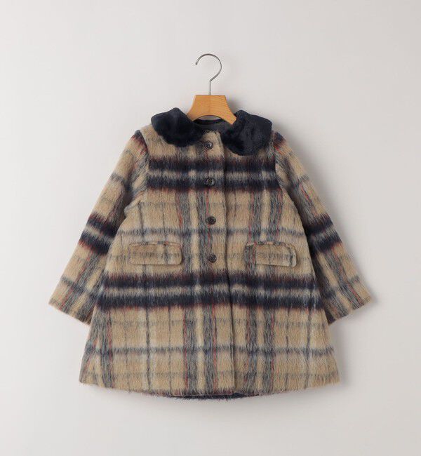 SHIPS KIDS「SHIPS KIDS:100～130cm/シャギー チェック コート」|ダッフルコート|
